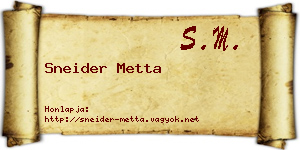 Sneider Metta névjegykártya